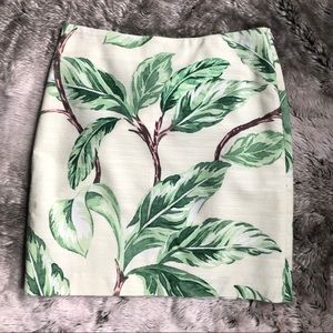 Leaf print mini skirt